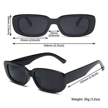 Ovida Rectangle Sunglasses for Women Men Trendy Vintage Sunglasses Square Frame y2k Glasses UV 400 Protection