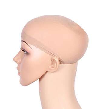 Fani 5 Pieces Nylon Wig Caps Natural Nude Beige and Black Color Stretchy Close End Wig Caps Black Mesh Open end Wig Caps