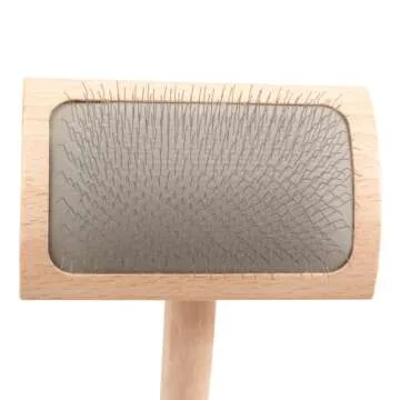 Chris Christensen Mark VI Curved Slicker Dog Brush, Groom Like a Professinal, Stainless Steel Pins, Lightweight Beech Wood Body, Ground and Polished Tips, Medium