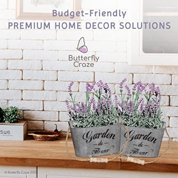 Butterfly Craze Lavender in Rustic Planters for Home