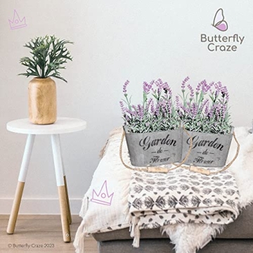 Butterfly Craze Lavender in Rustic Planters for Home