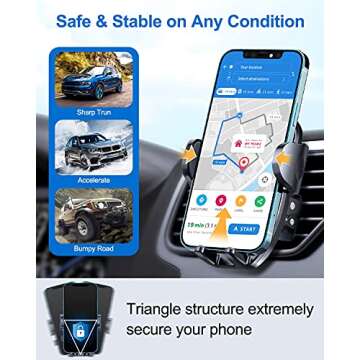 vanva Universal Air Vent Car Mount, [ Big Phones & Thick Case Friendly ] Cell Phone Holder for Car H...