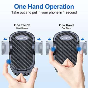 vanva Universal Air Vent Car Mount, [ Big Phones & Thick Case Friendly ] Cell Phone Holder for Car Hands Free Clamp Cradle Vehicle fit for All Apple (B1)