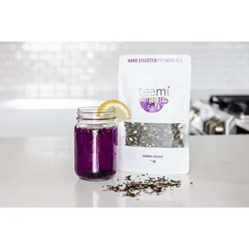 Teami Pure Butterfly Pea Flower Tea - Blue & Purple Dried Butterfly Pea Flower Supports Health and Beauty - Caffeine-Free Hand Selected Jasmine Infused Premium Tea - 30 servings per bag
