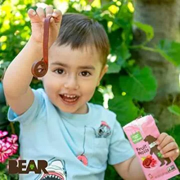 BEAR Real Fruit Snack Rolls - Gluten Free, Vegan, and Non-GMO - Raspberry – 12 Pack (2 Rolls Per Pack) - Healthy School And Lunch Snacks For Kids And Adults, 0.7 Ounce (Pack of 12)