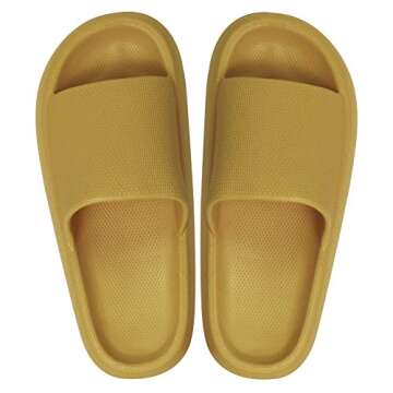 Slippers for Women and Men Shower Quick Drying Bathroom Sandals Open Toe Soft Cushioned Extra Thick Non-Slip Massage Pool Gym House Slipper for Indoor & OutdoorOlive green-42-43