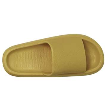 Slippers for Women and Men Shower Quick Drying Bathroom Sandals Open Toe Soft Cushioned Extra Thick Non-Slip Massage Pool Gym House Slipper for Indoor & OutdoorOlive green-42-43