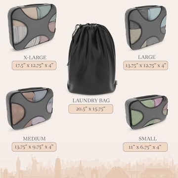 Shacke 5 Set Packing Cubes Lightweight Luggage Organizer