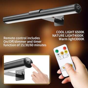 Swatia Picture Light, Wall Lights Wireless, Metal Body high Bright Picture Art Dart Board, Large Wall Art Lights, 300 lumens Adjustable Brightness