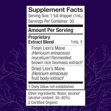 Host Defense Lion's Mane Extract - Brain Health Support Supplement for Focus & Memory Function - Imm...