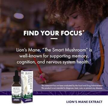 Host Defense Lion's Mane Extract - Brain Health Support Supplement for Focus & Memory Function - Immune & Nervous System Support Supplement - 1 fl oz (30 Servings)*