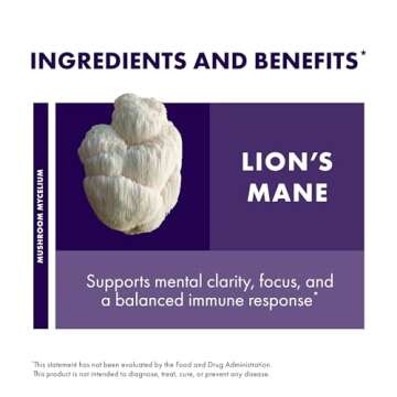 Host Defense Lion's Mane Extract - Brain Health Support Supplement for Focus & Memory Function - Immune & Nervous System Support Supplement - 1 fl oz (30 Servings)*