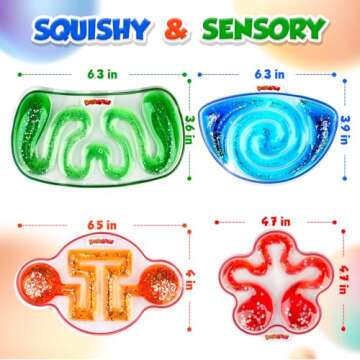 Squishy Sensory Toys for Kids - 4 Pack Fidget Toy Sensory Maze for Autism - Stress Anxiety Relief Toys for Calm Down - Sensory Fidget Toy Filled Goo, Glitter, Easter Prizes for Kids Classroom