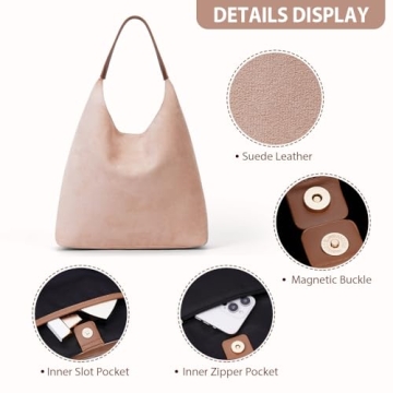 Stylish YFGBCX Slouchy Faux Suede Tote Bag for Women