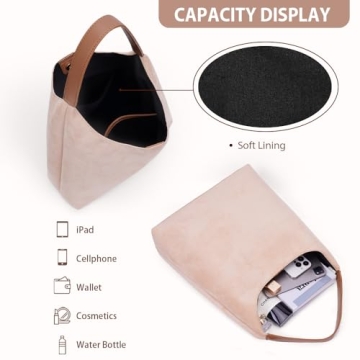 Stylish YFGBCX Slouchy Faux Suede Tote Bag for Women