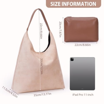 Stylish YFGBCX Slouchy Faux Suede Tote Bag for Women