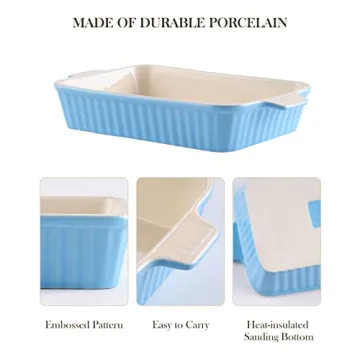 MALACASA 4-Piece Ceramic Casserole Dish Set
