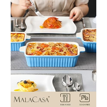 MALACASA 4-Piece Ceramic Casserole Dish Set