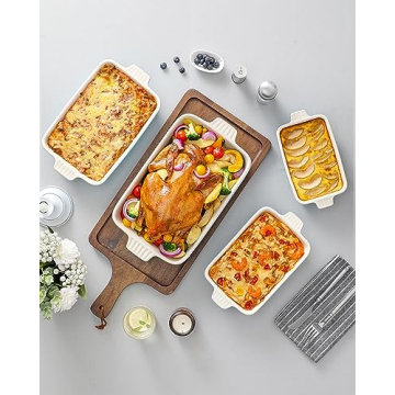 MALACASA 4-Piece Ceramic Casserole Dish Set