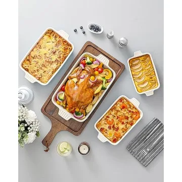 MALACASA 4-Piece Ceramic Casserole Dish Set