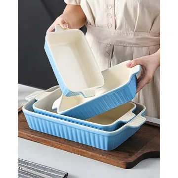 MALACASA 4-Piece Ceramic Casserole Dish Set
