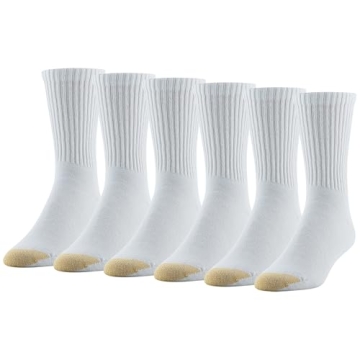 GOLDTOE Men's Cotton Blend Athletic Crew Socks - Comfort with Moisture Control