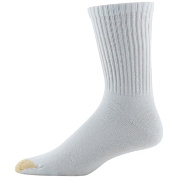 GOLDTOE Men's Cotton Blend Athletic Crew Socks - 6-Pairs