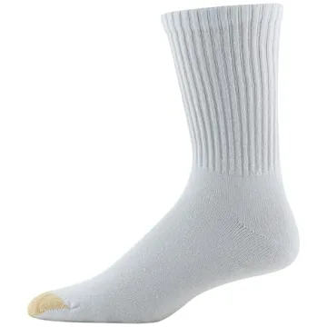 GOLDTOE Men's Cotton Blend Athletic Crew Socks - 6-Pairs