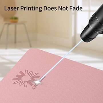 Yoga Mat,High Density Eco Friendly TPE Yoga Workout Mat,Superior Durability,Cushioning and Slip-resistance for Yoga Pilates Fitness (72*24*1/4inch, Pink + navy blue)