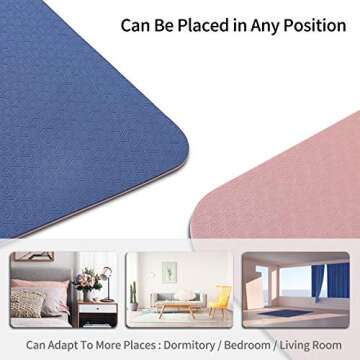 Yoga Mat,High Density Eco Friendly TPE Yoga Workout Mat,Superior Durability,Cushioning and Slip-resistance for Yoga Pilates Fitness (72*24*1/4inch, Pink + navy blue)