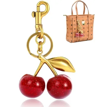 Lulupia Glitter Cherry Bag Charm - Stylish Keychain Accessory for Bags