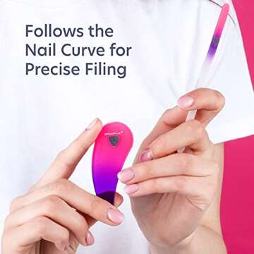 Czech Glass Nail File Set, Ergo Nail File Value Bundle - His and Hers Gifts