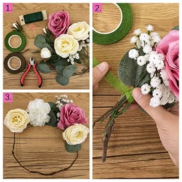 Supla Floral Arrangement Kit Floral Tools Wire Cutter Stem Wire Floral Wire 26 Gauge and 22 Gauge Wire Green Floral Tapes for Bouquet Stem Wrap Florist