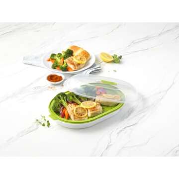 GoodCook Everyday Microwave Steamer – Vegetable & Fish Steamer, Microwave Cookware, Steamer for Co...