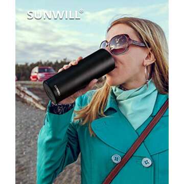 SUNWILL 20oz Insulated Tumbler with Straw and Lid