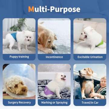 Vecomfy Dog Belly Bands for Male Dogs Diapers(5 Pack),Premium Washable Reusable Large Dog Belly Wrap...