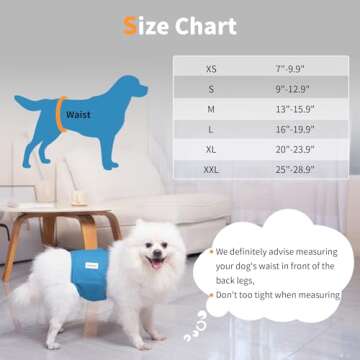 Vecomfy Dog Belly Bands for Male Dogs Diapers(5 Pack),Premium Washable Reusable Large Dog Belly Wrap Leakproof Doggie Diapers,L