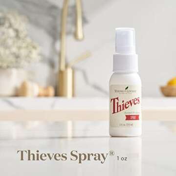 Young Living Thieves Spray, 1oz (3 Pack) | Natural Home Care | Cleans and Freshens Home, Office | Portable & Travel Size | Premium Essential Oil Blend | Water-Infused & Denatured Alcohol