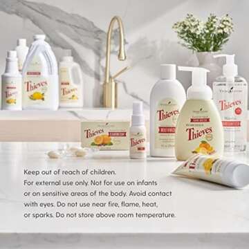 Young Living Thieves Spray, 1oz (3 Pack) | Natural Home Care | Cleans and Freshens Home, Office | Portable & Travel Size | Premium Essential Oil Blend | Water-Infused & Denatured Alcohol