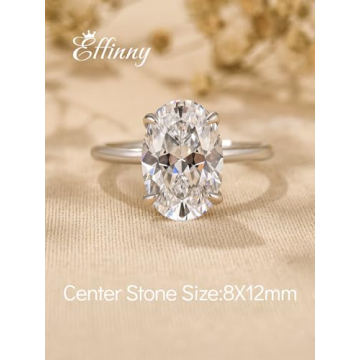 Effinny 3.5ct Elongated Oval Engagement Ring - Timeless Elegance