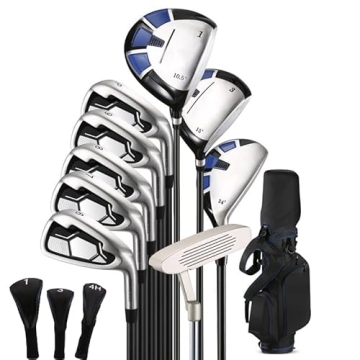 Complete 9 Golf Club Set for Right-Handed Men with Bag
