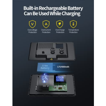 RALENO LED Video Light, Camera Light for Pictures Video Recording with 4000mAh Battery Support Type-C USB Power Supply, CRI>95 3200K-5600K Photo Light for Outdoor Photography Live Streaming Zoom Calls