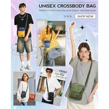 Unisex Blue Large Mini Messenger Satchel Crossbody Travel Purse - Cell Phone Wallet Neck Pouch Holde...
