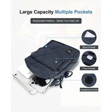 Unisex Blue Mini Messenger Crossbody Travel Purse