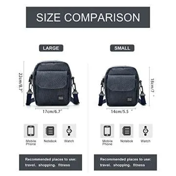 Unisex Blue Mini Messenger Crossbody Travel Purse