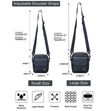 Unisex Blue Mini Messenger Crossbody Travel Purse