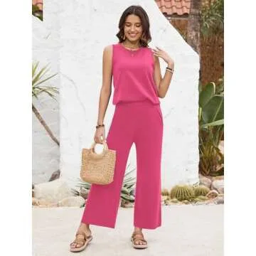 SuperPrity Two Piece Sets for Women Summer Outfits Lounge Sets Matching Loungewear Wide Leg Sweatsui...