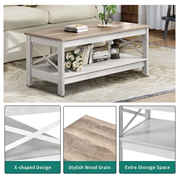 Stylish YITAHOME Coffee Table with Storage for Living Room