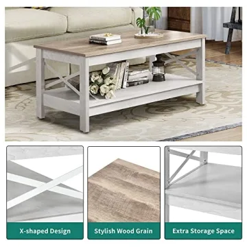 Stylish YITAHOME Coffee Table with Storage for Living Room