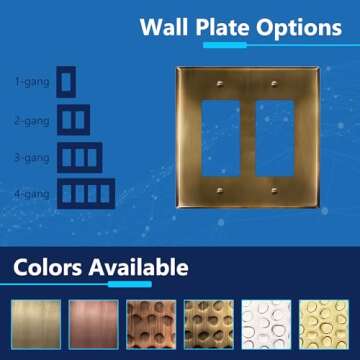 LIDER Antique Brass Stainless Steel Wall Plate Cover